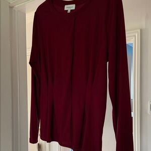 Gilli Women's Deep Red Wine color Long Sleeve Top